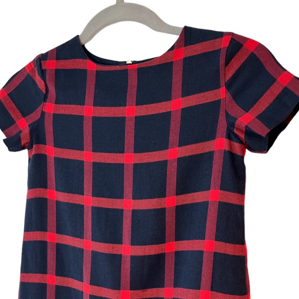Jacadi Paris Girls Navy Plaid Drop Waist Dress size 10Y - Picture 5 of 6
